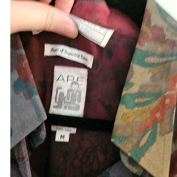 VINTAGE Anne Pinkerton APE 70s Stylish Comfortable Eclectic Unique Blouse Medium - Picture 11 of 12